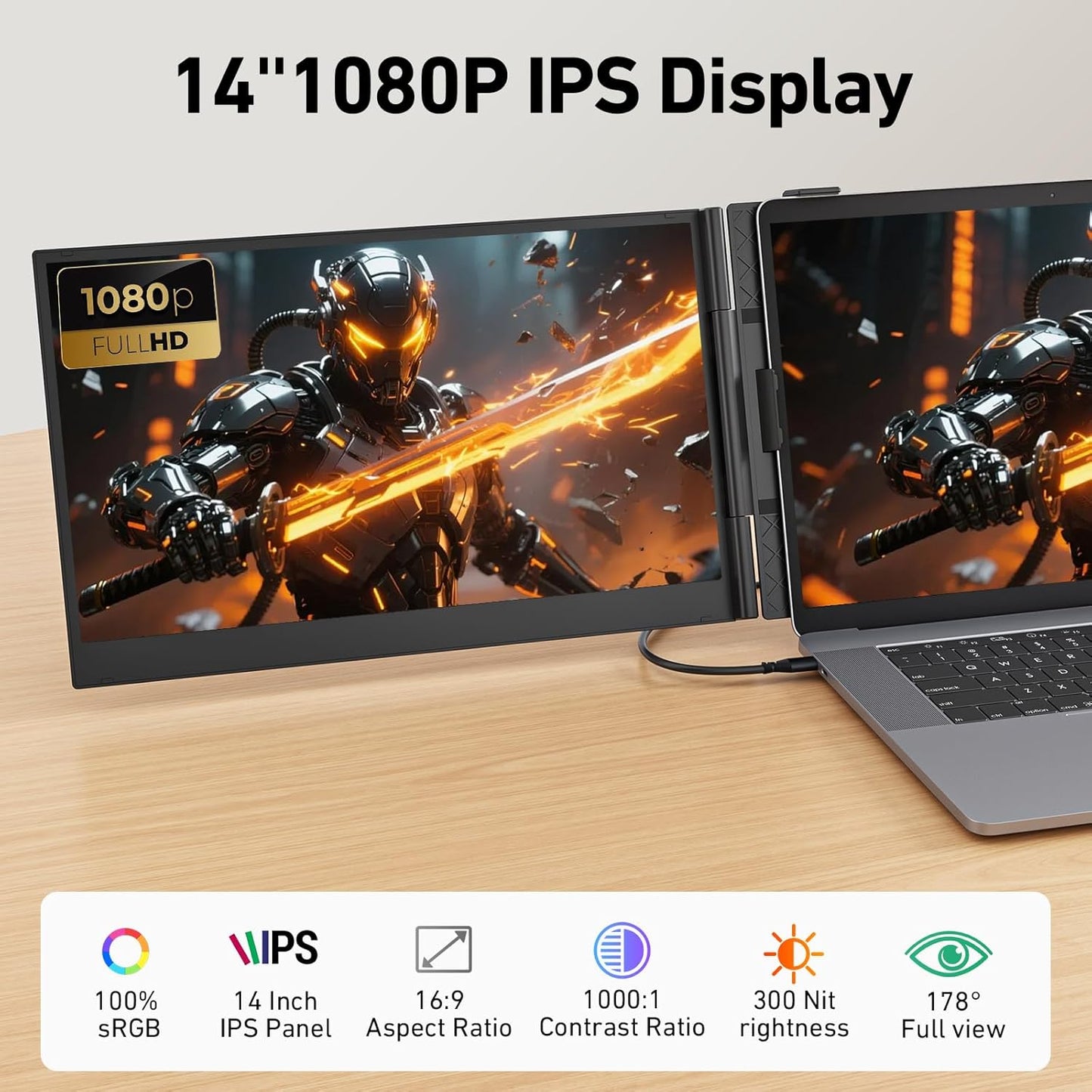 XS8P 14" Triple Laptop Screen Extender